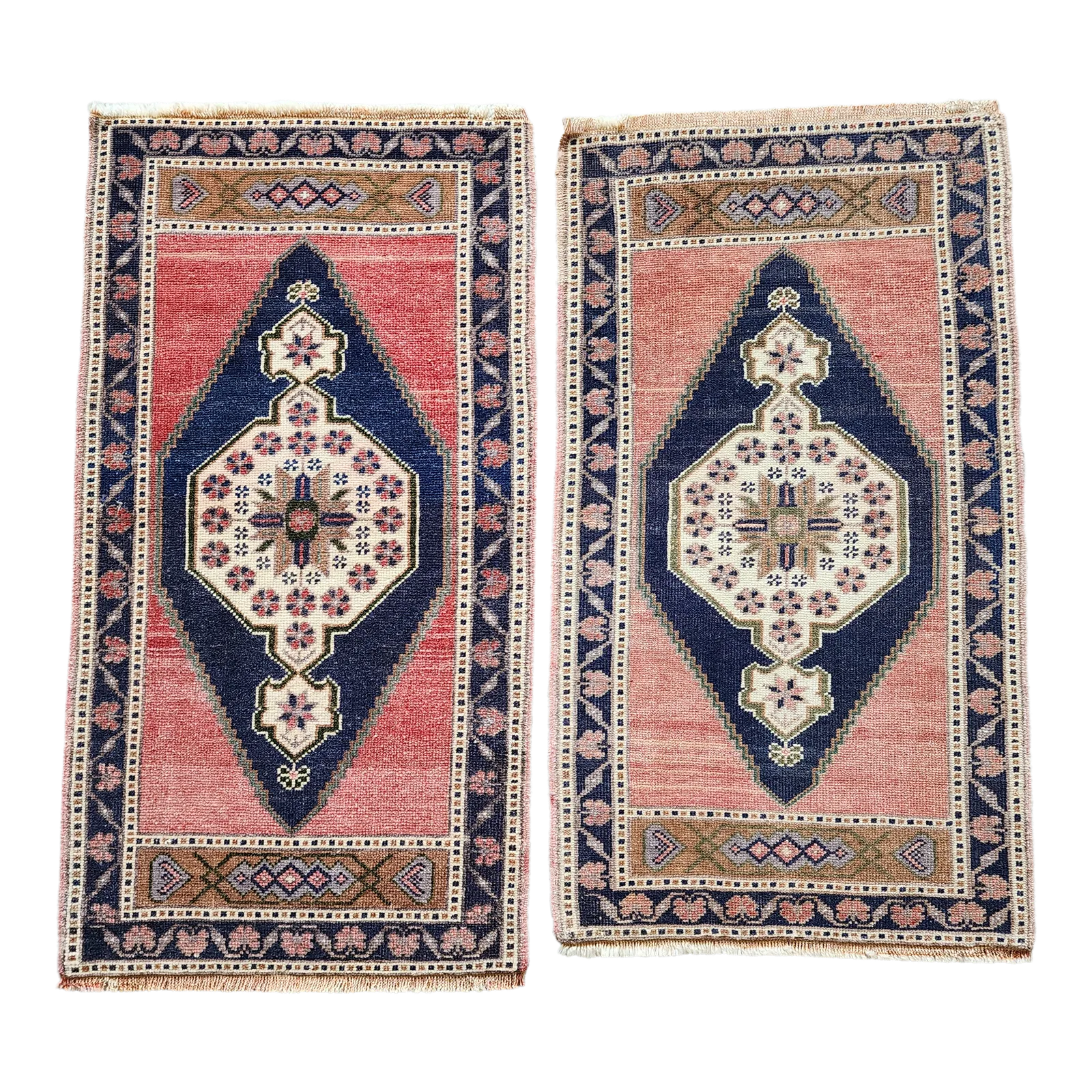 1970s Oushak Wool Small Hand Knotted Turkish Rug   A Pair