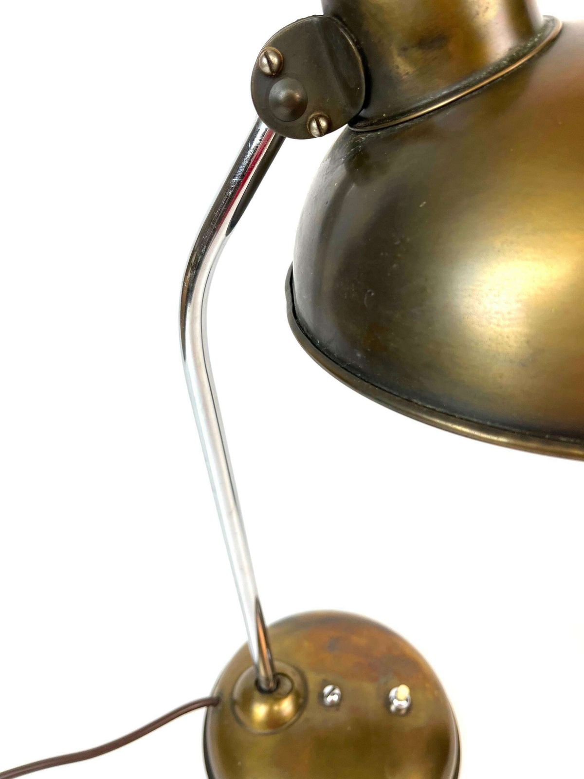 Rare Bauhaus Brass Desk Lamp Art Deco Office By Helo Germany photo vinterior