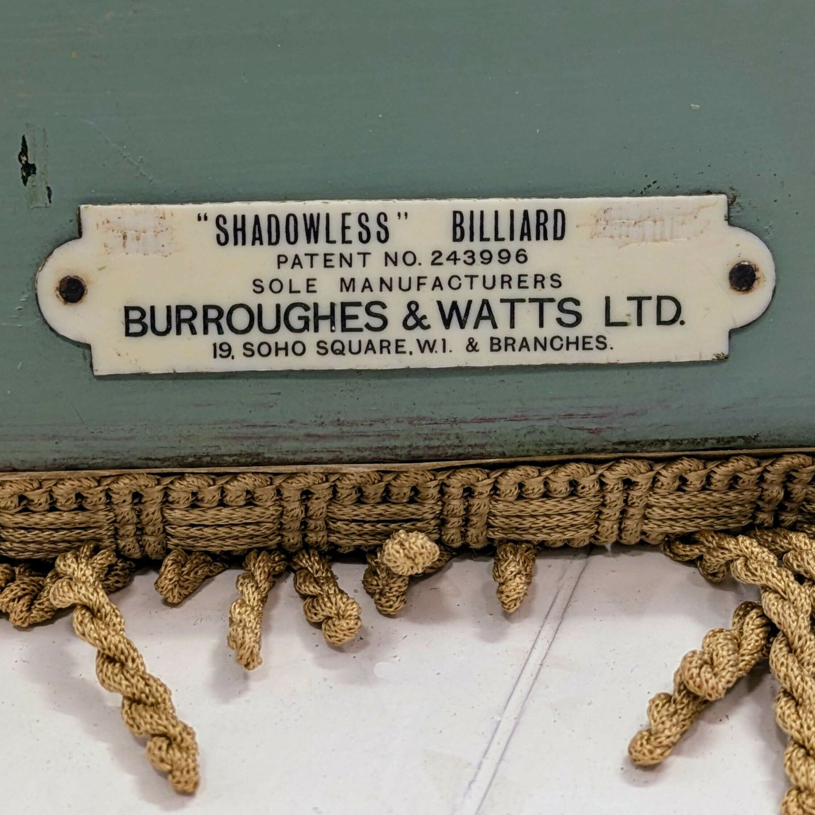 Large 1930s Snooker Table Canopy Light By Burroughes & Watts Ltd Of London photo furniture