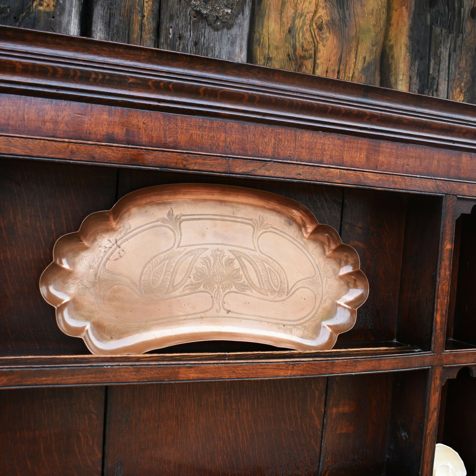 Antique Art And Crafts Joseph Sankey Engraved Copper Tray Newlyn Style Charger photo furniture