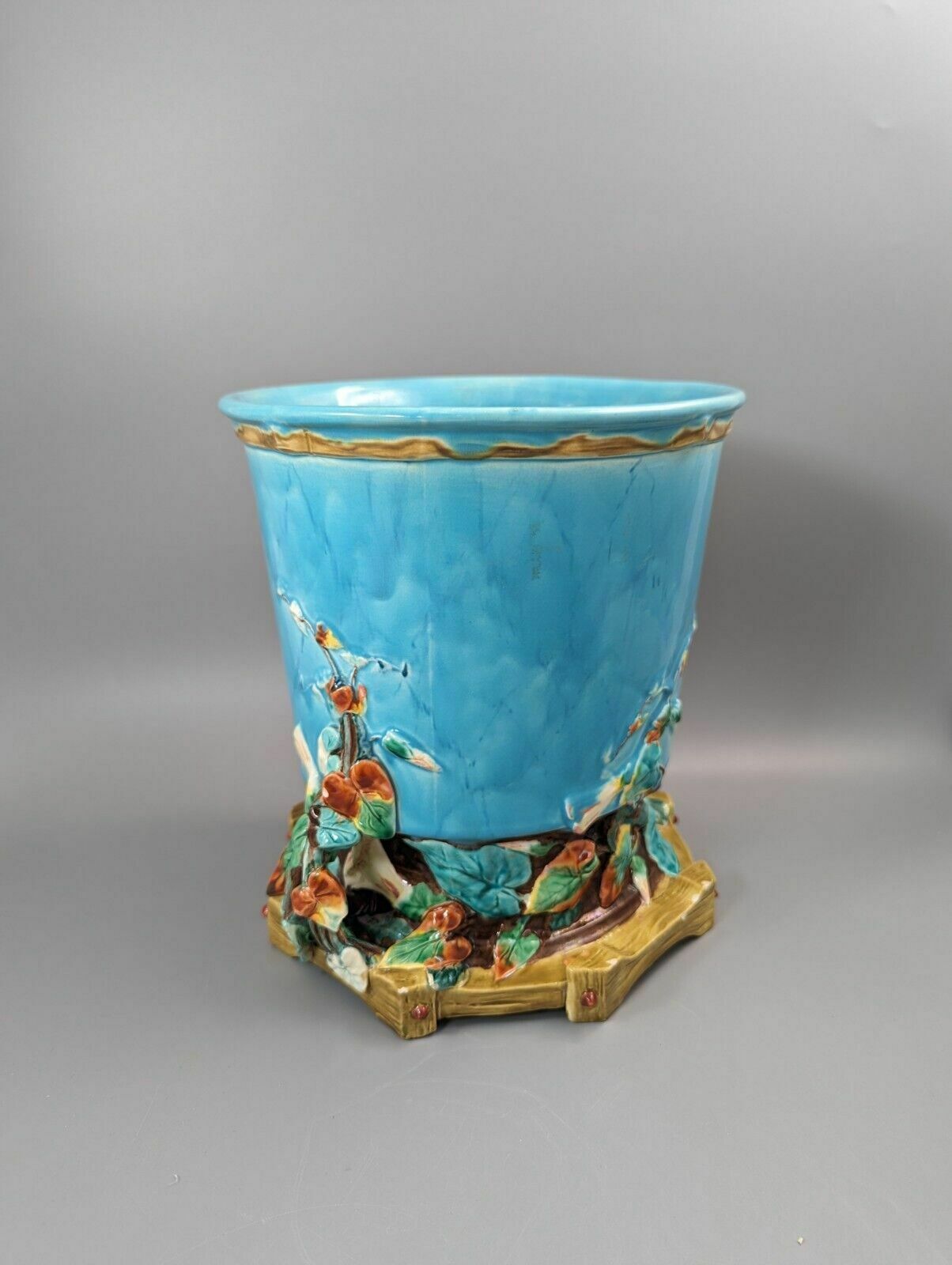 Rare Majolica Jardiniere Planter By Royal Worcester, C. 1876 photo furniture