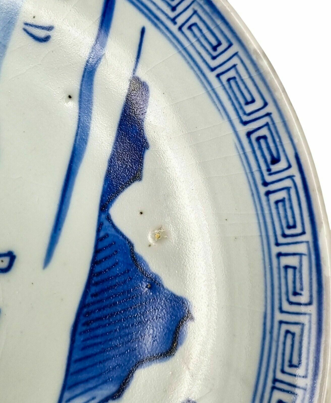 Antique Japanese Meiji Era Arita Blue And White Plate With Mountains And Trees photo buy