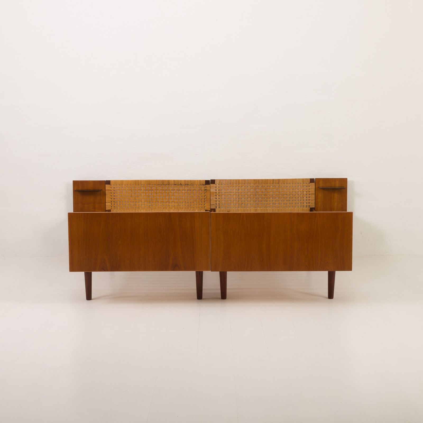 Hans J. Wegner Double Bed In Teak And Cane For Getama, 1960s photo for sale