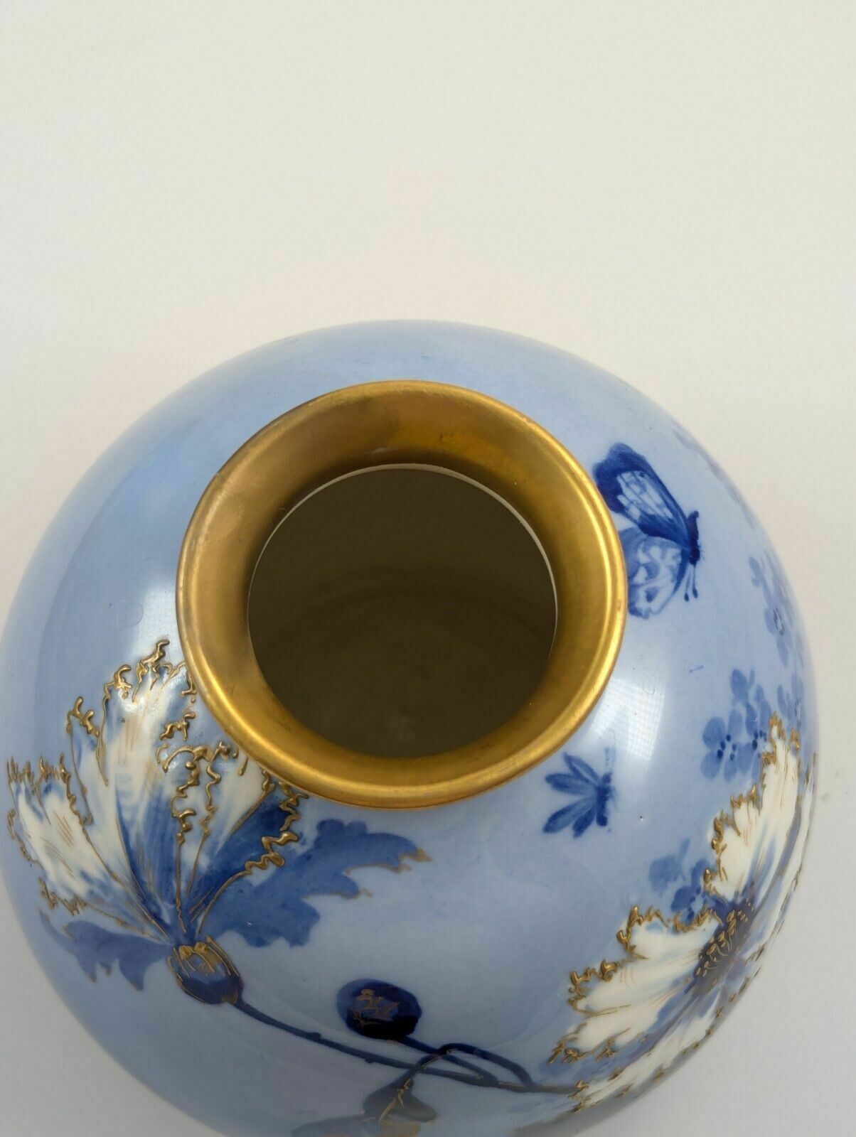 Antique Porcelain Blue Vase By Ernst Wahliss, Vienna, C. 1894 1900 photo vintage