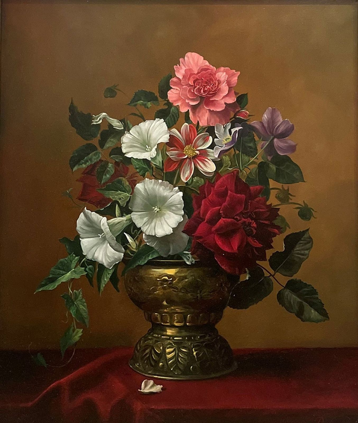 Pieter Wagemans (1879   1955) 'Roses And Convolvus' photo for sale