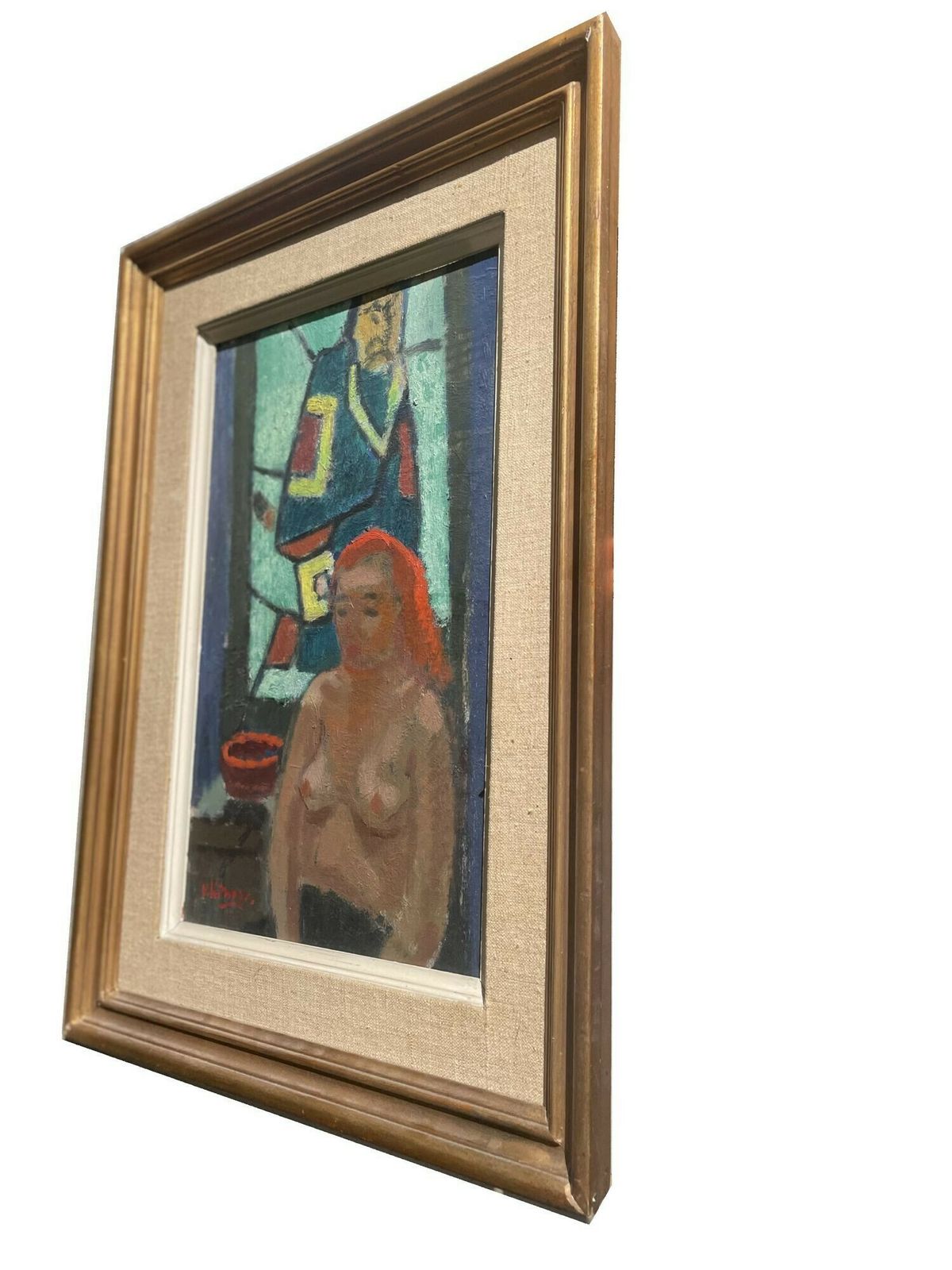 20th Century Swedish School 'Seated Nude With Stained Glass Window' photo for sale