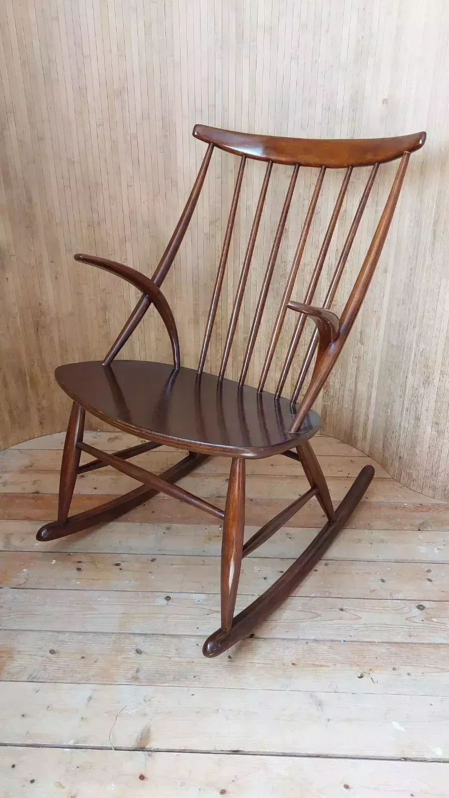 Fab Vintage Mid Century Danish Iw3 Rocking Chair Illum Wikkelso Niels Eillerson