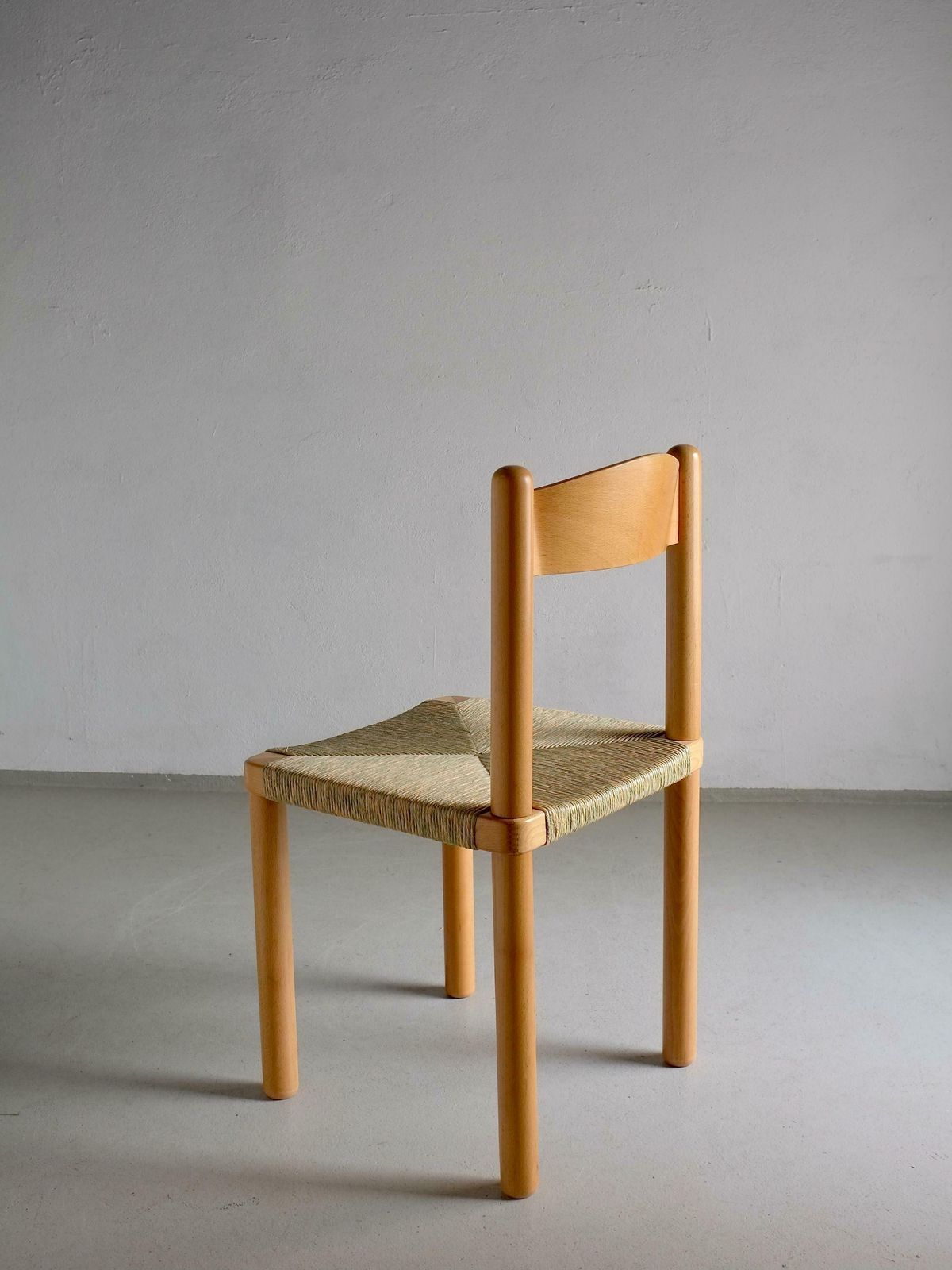 Vintage Ladder Back Woven Seat Chair | 1960s photo for sale