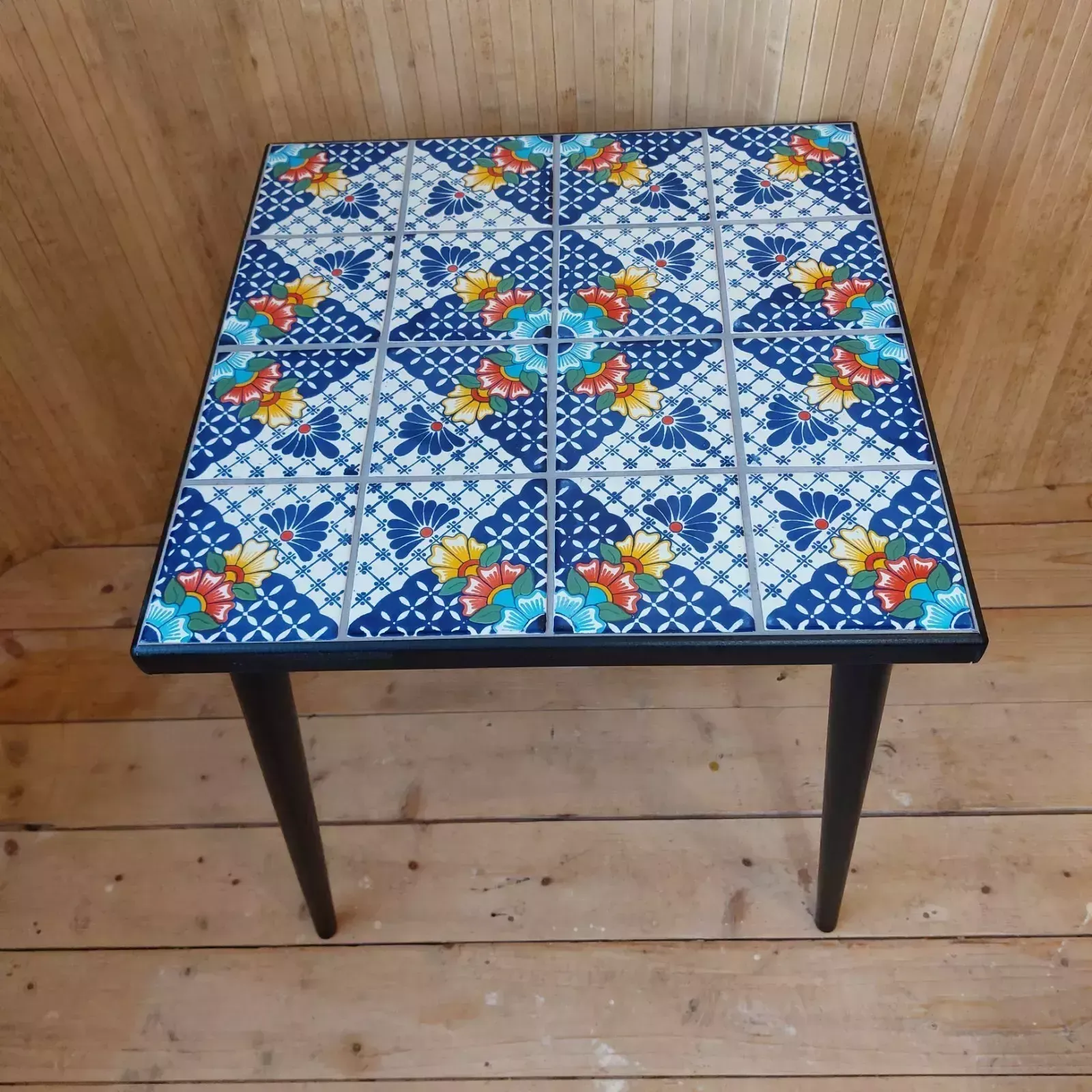 photo furniture Fab Vintage Retro Mid Century Modern Mexican Talavera Handmade Small Tiled Table