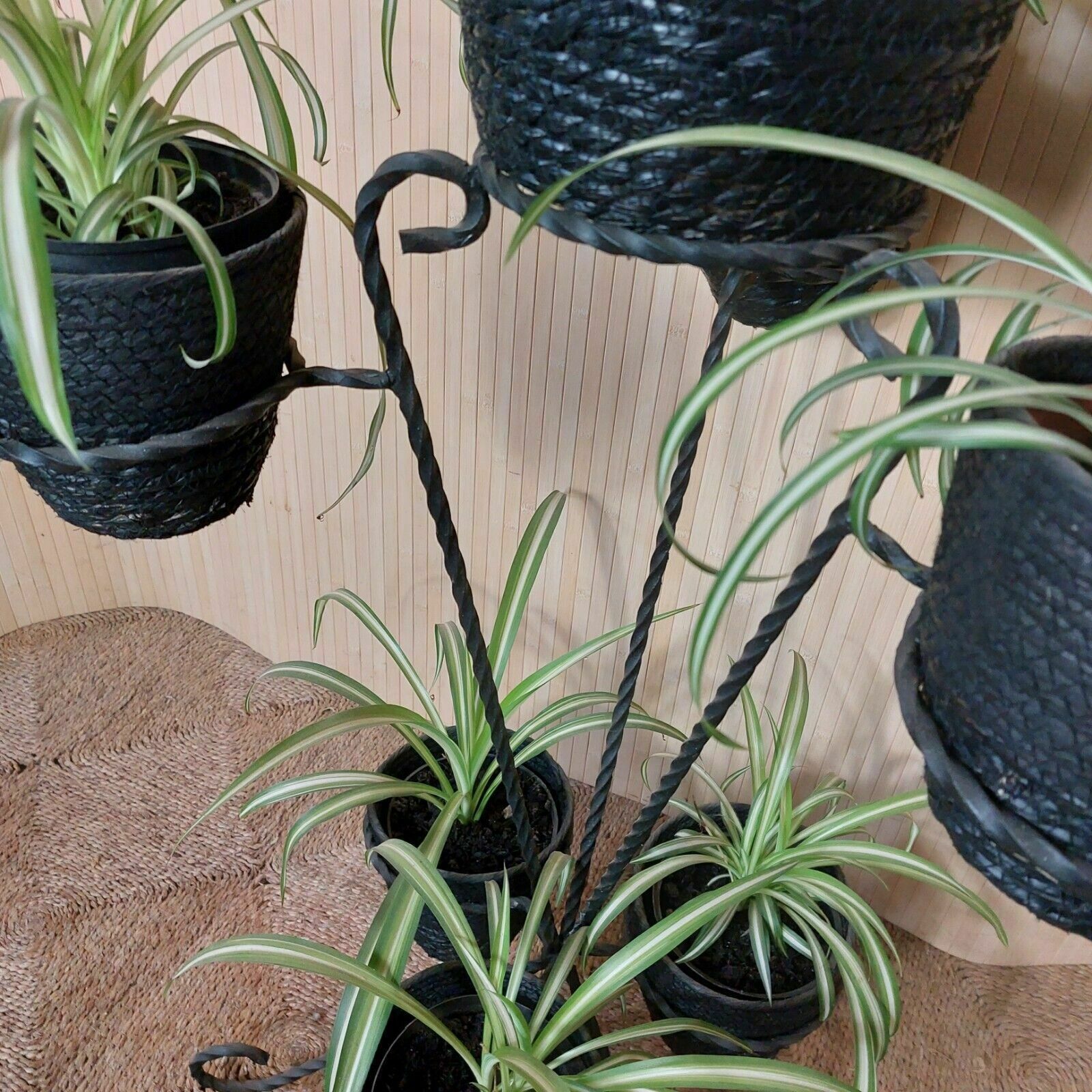 Fab Vintage Retro Mid Century 50s 60s French Wrought Iron Multi Pot Plant Stand photo for sale