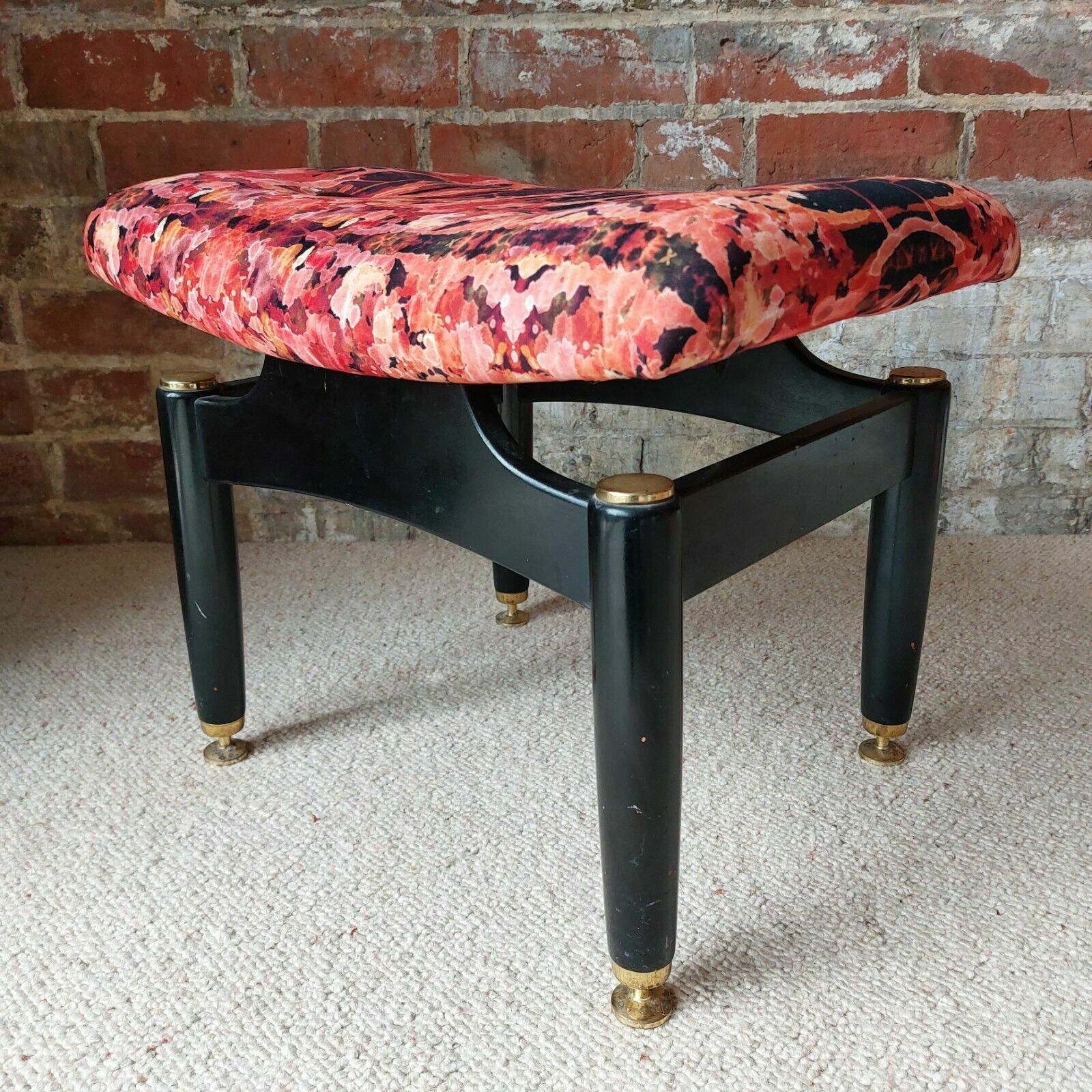 Fab Vintage Retro G Plan Librenza Dressing Table Stool Digitally Printed Velvet photo 145.0