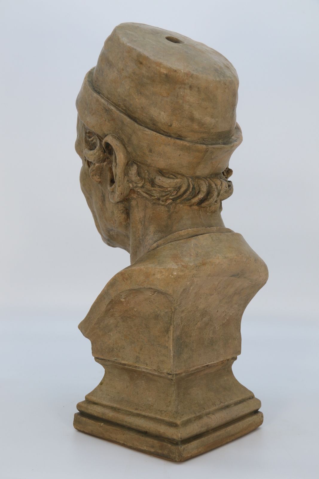 A Large 19th Century Simulated Stone Plaster Bust Of A Medieval Man photo vintage