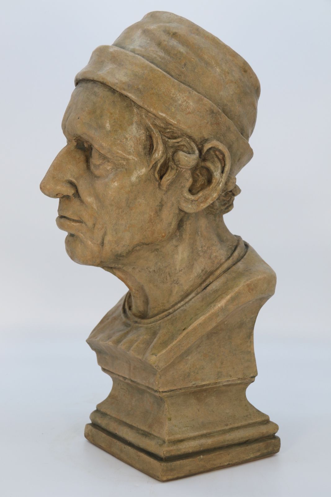 photo furniture A Large 19th Century Simulated Stone Plaster Bust Of A Medieval Man