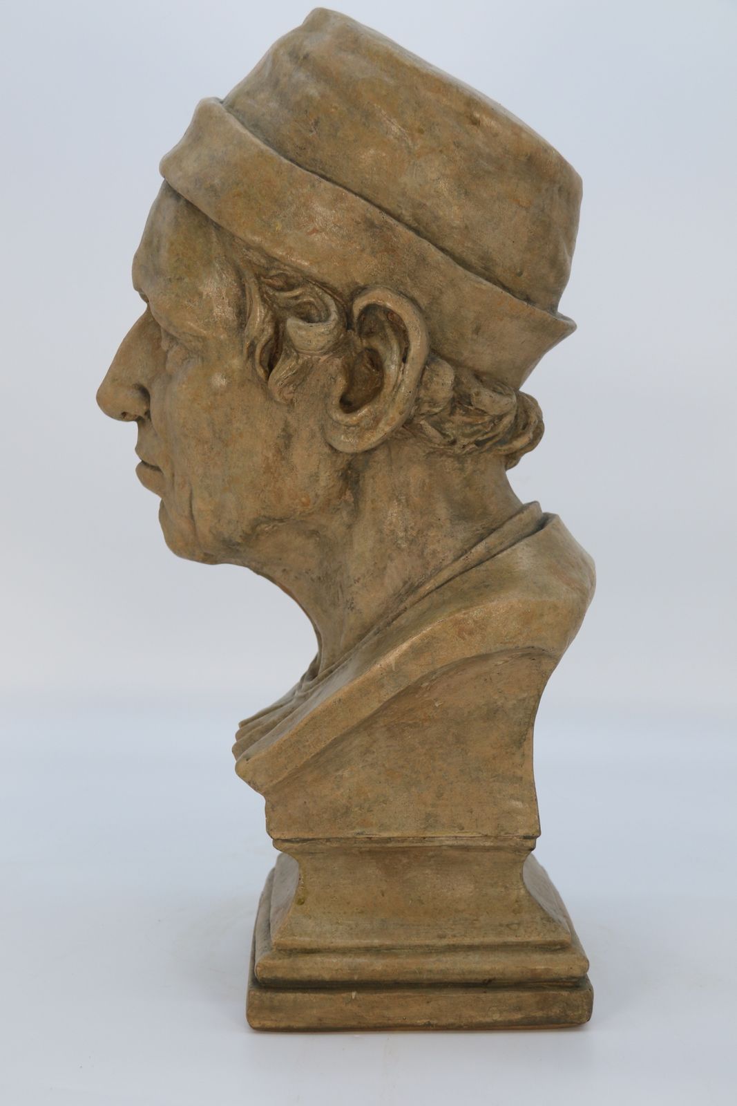 photo for sale A Large 19th Century Simulated Stone Plaster Bust Of A Medieval Man