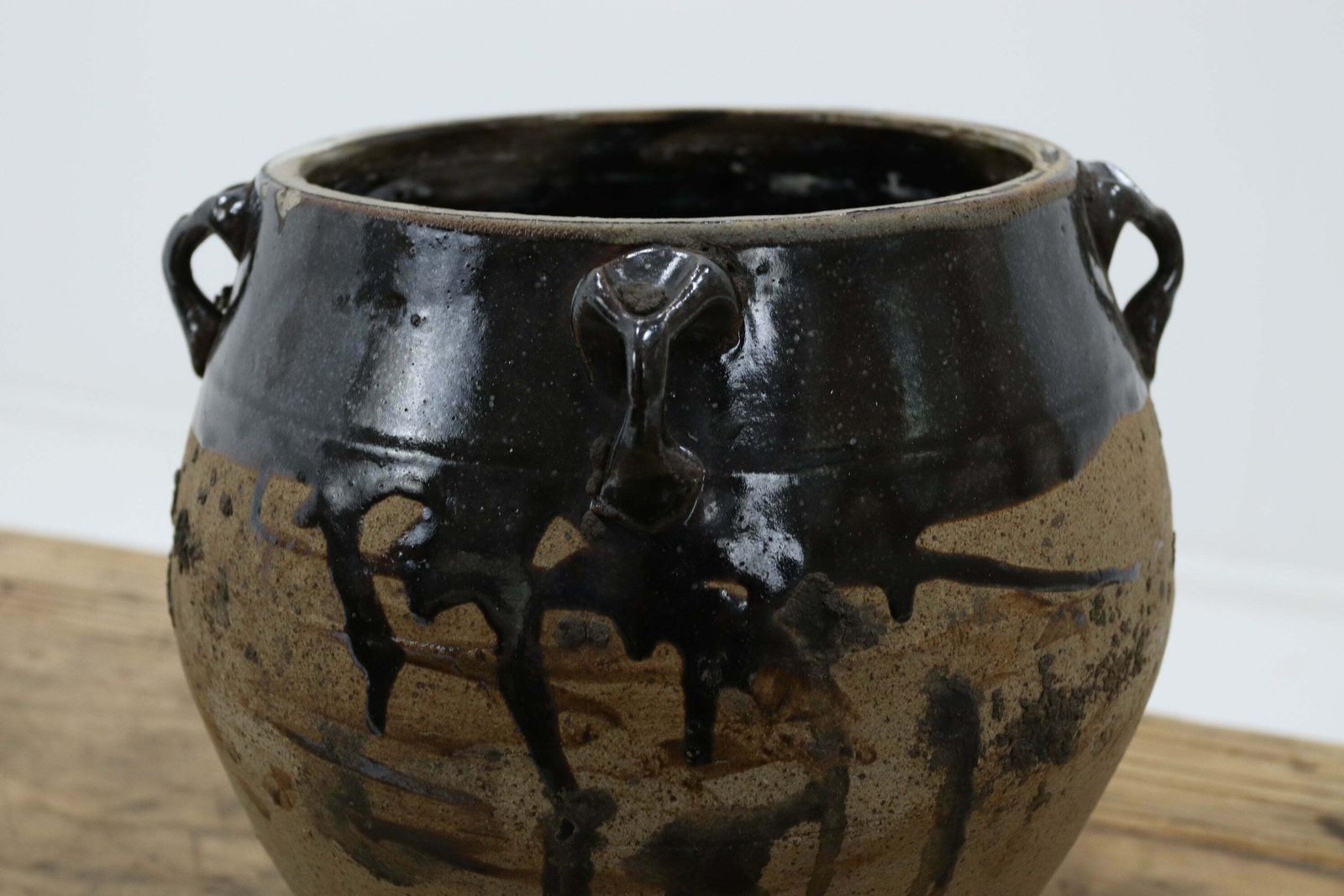 Half Glazed Chinese Kitchen Storage Jar (1) photo Home Decor
