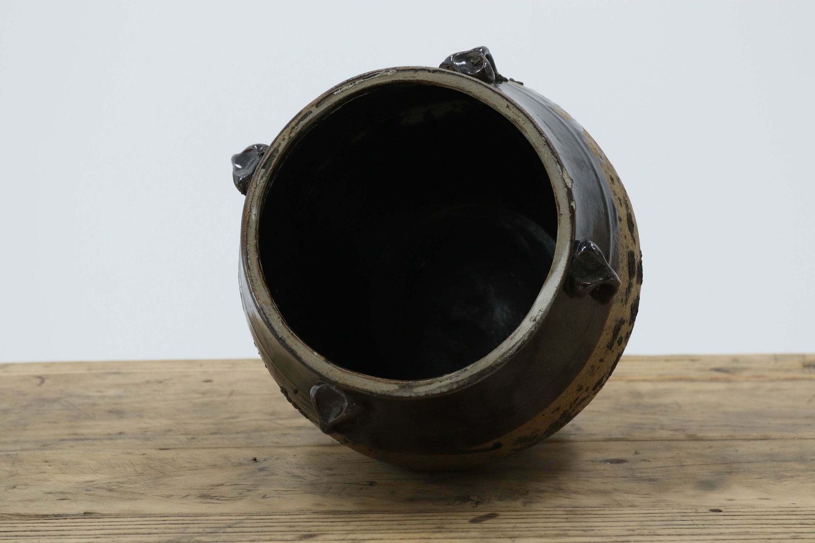 Half Glazed Chinese Kitchen Storage Jar (1) photo vinterior