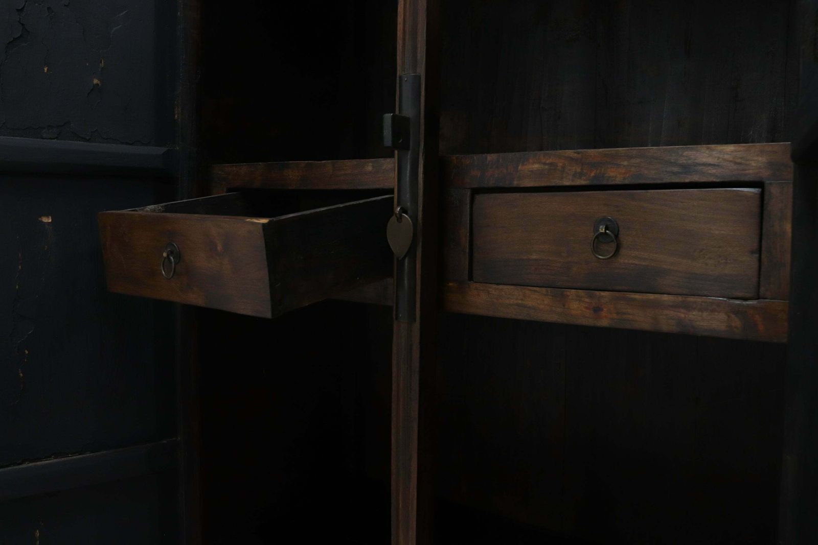 19th Century Chinese Red Elm Taper Cabinet From Shandong photo vintage