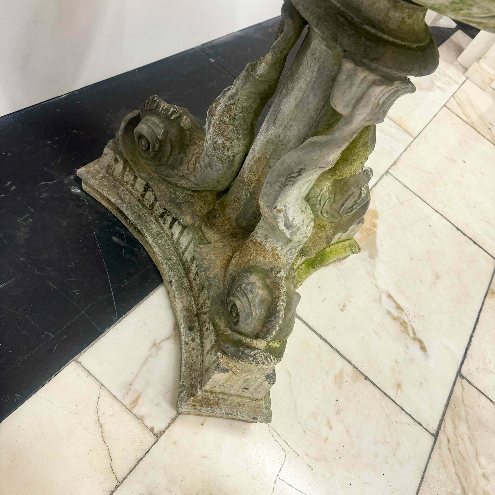 Antique Lead Garden Water Fountain photo vintage