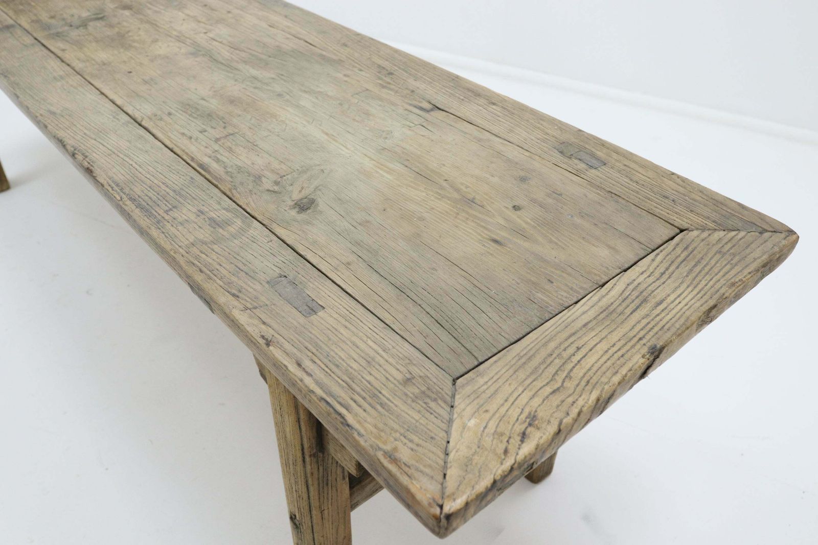 Large Rustic Wooden Chinese Bench (1) photo vinterior