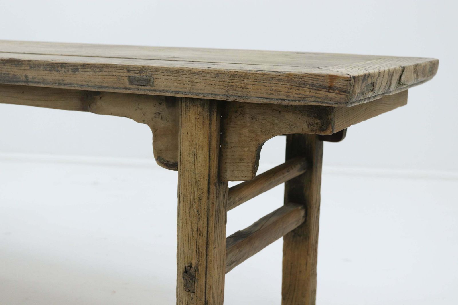 Large Rustic Wooden Chinese Bench (1) photo vintage