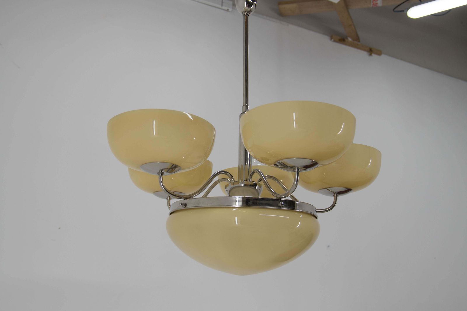 photo for sale Large Art Deco Chandelier In Excellent Condition, 1930s