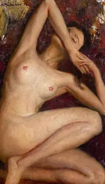 Giclée Print On Canvas, Naked Triangle, 2023, By Kartashov Andrey, Russia, 21st Century. 1 Of 50 Limited Prints. photo furniture
