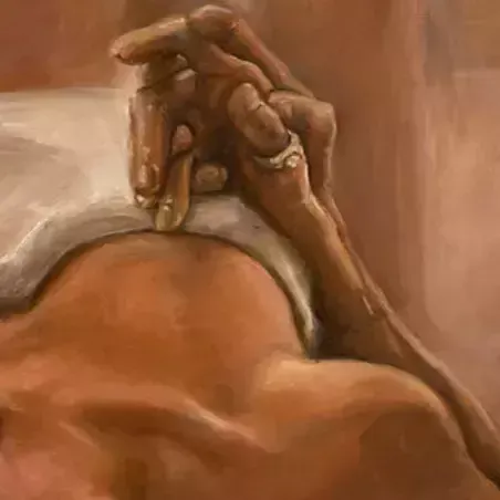 Meryem Tayganskaya, Nude Painting, Oil On Canvas, 21st Century photo furniture