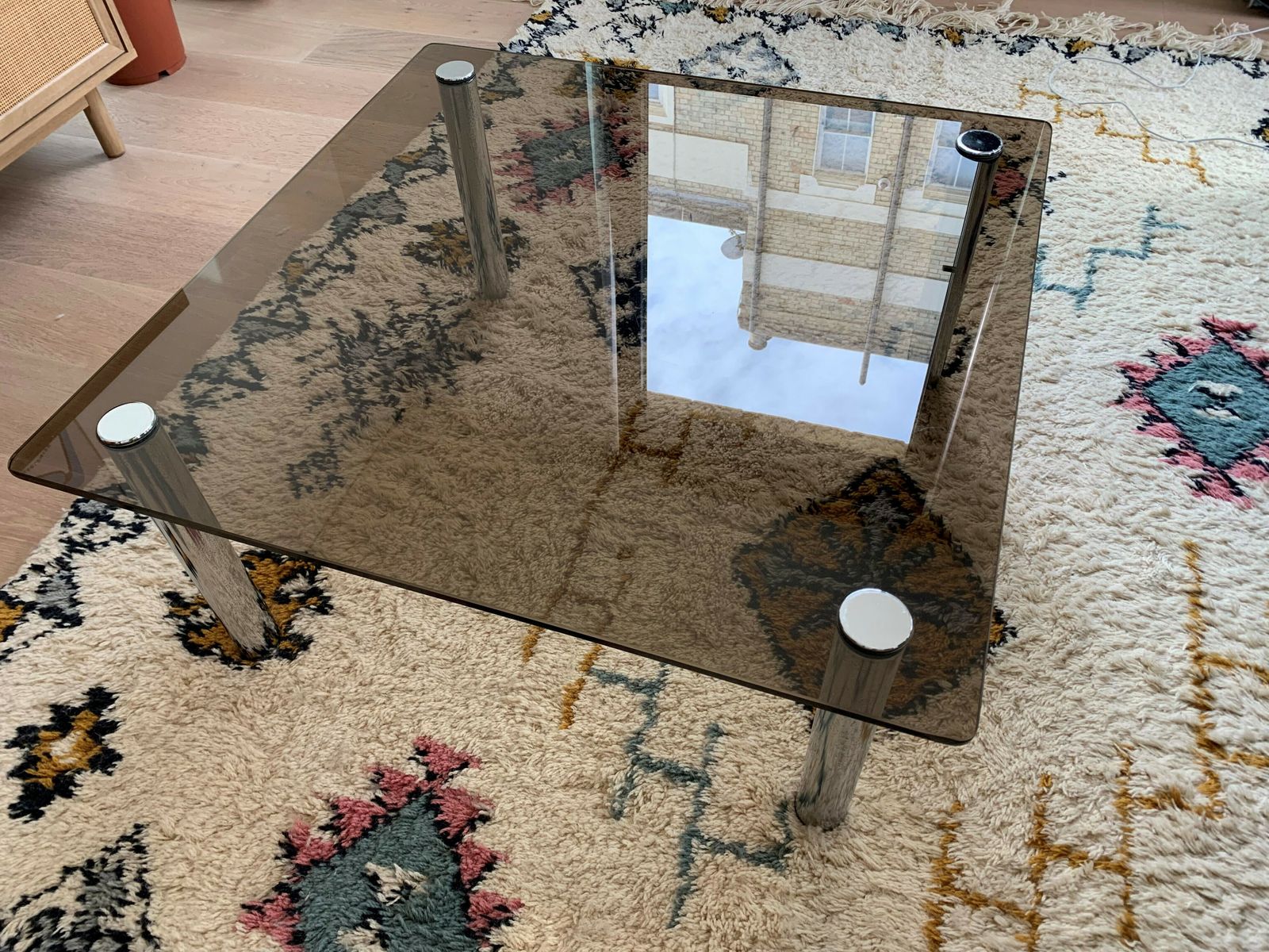 Vintage Smoked Glass Coffee Table In Style Of Marco Zanuso photo 150.0