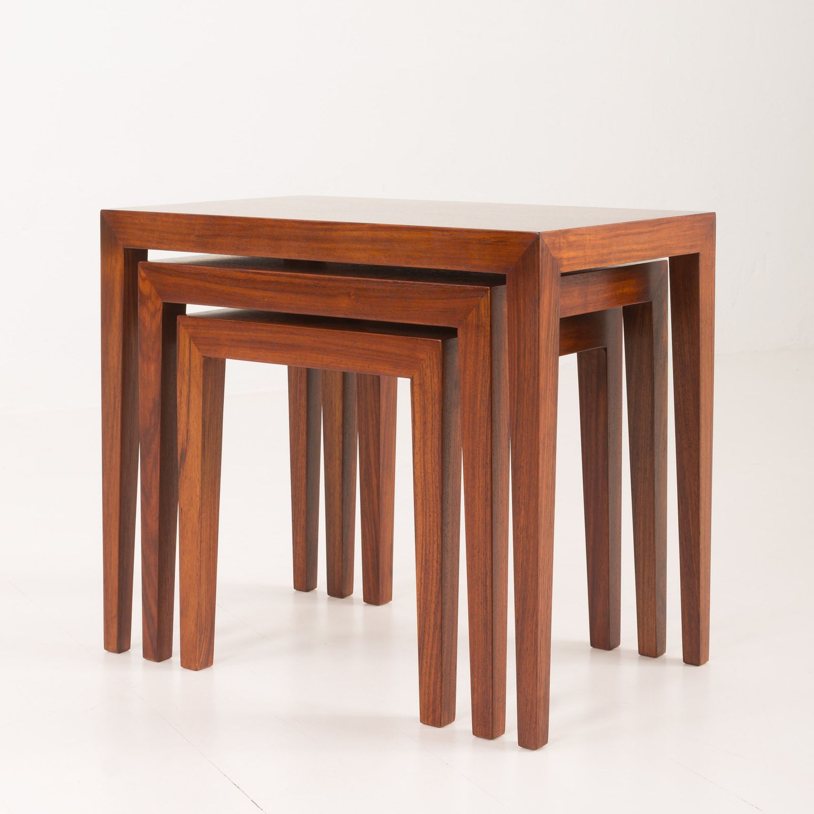 photo vinterior Severin Hansen Rosewood Nesting Tables, Haslev, Denmark, 1960s. Set Of 3