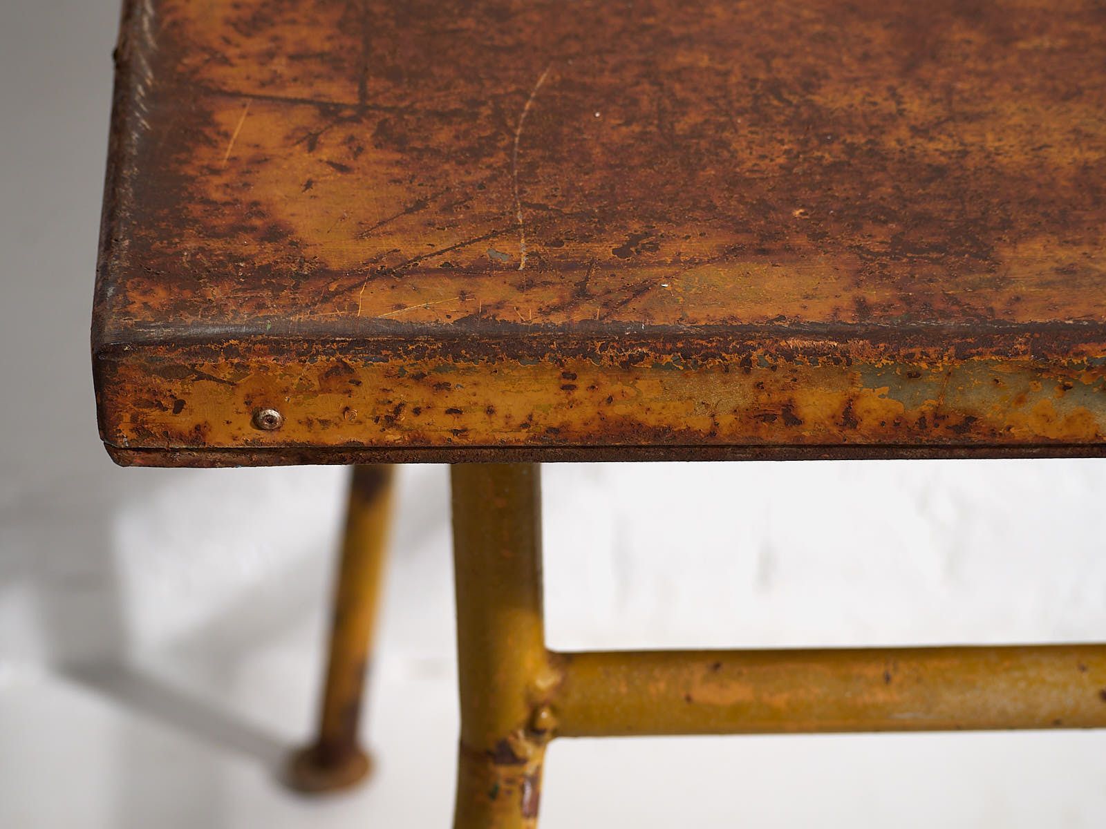 Ochre Colored Antique Outdoor Table photo vintage