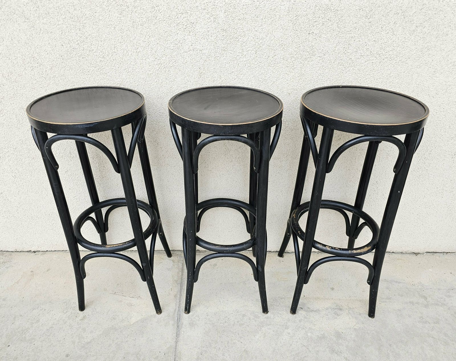 Set Of 3 Vintage Bar Stools Done In Beech Benrwood By Mundus // Made In Yugoslavia In 1970s photo buy