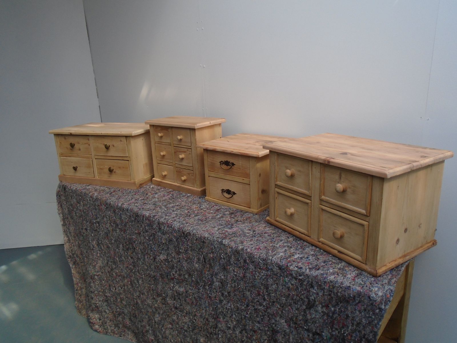 A Set Of 4 Miniature Banks Of Drawers To Paint / Wax For Pine Lovers