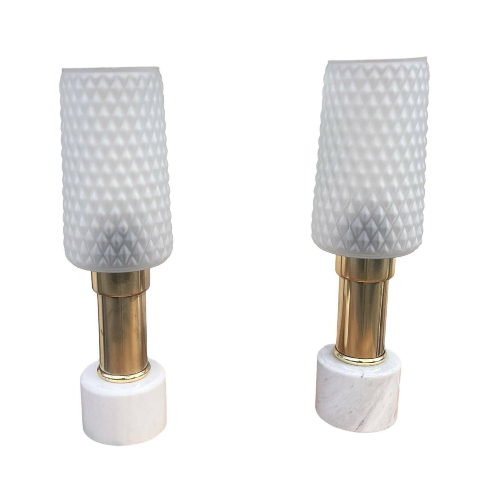 193.0 A Pair Of Bedside Lamps With A Marble Base, Veb Narva Leuchtenbau Lengefeld photo