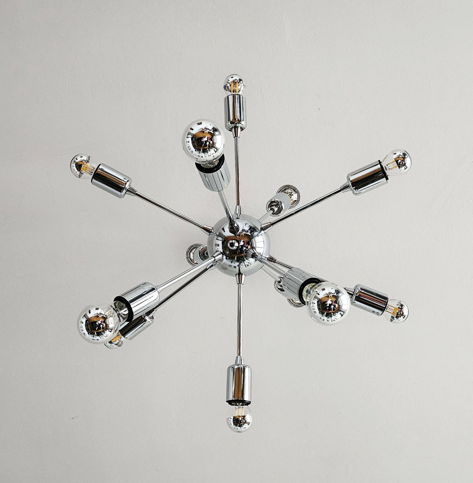 12 Arm Sputnik Chandelier Done In Chrome // Made In Austria In 1980s photo buy
