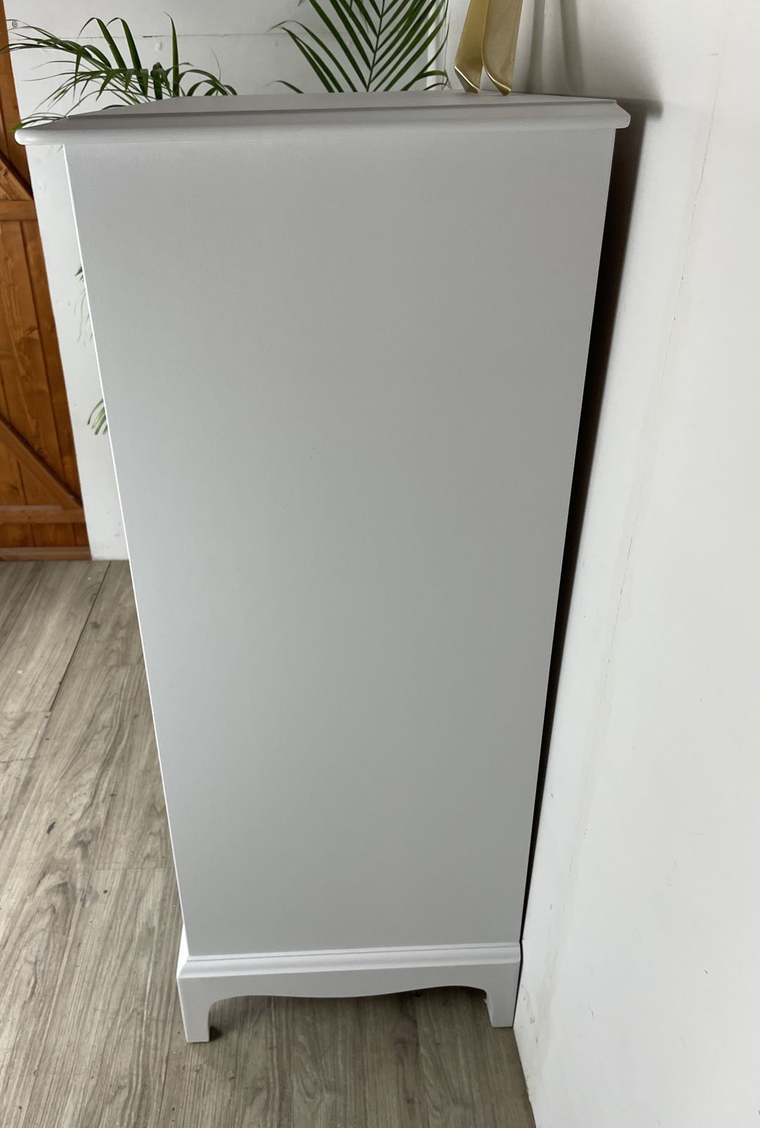 photo furniture Stag Minstrel Tallboy Chest Of Drawers Painted Pale Grey