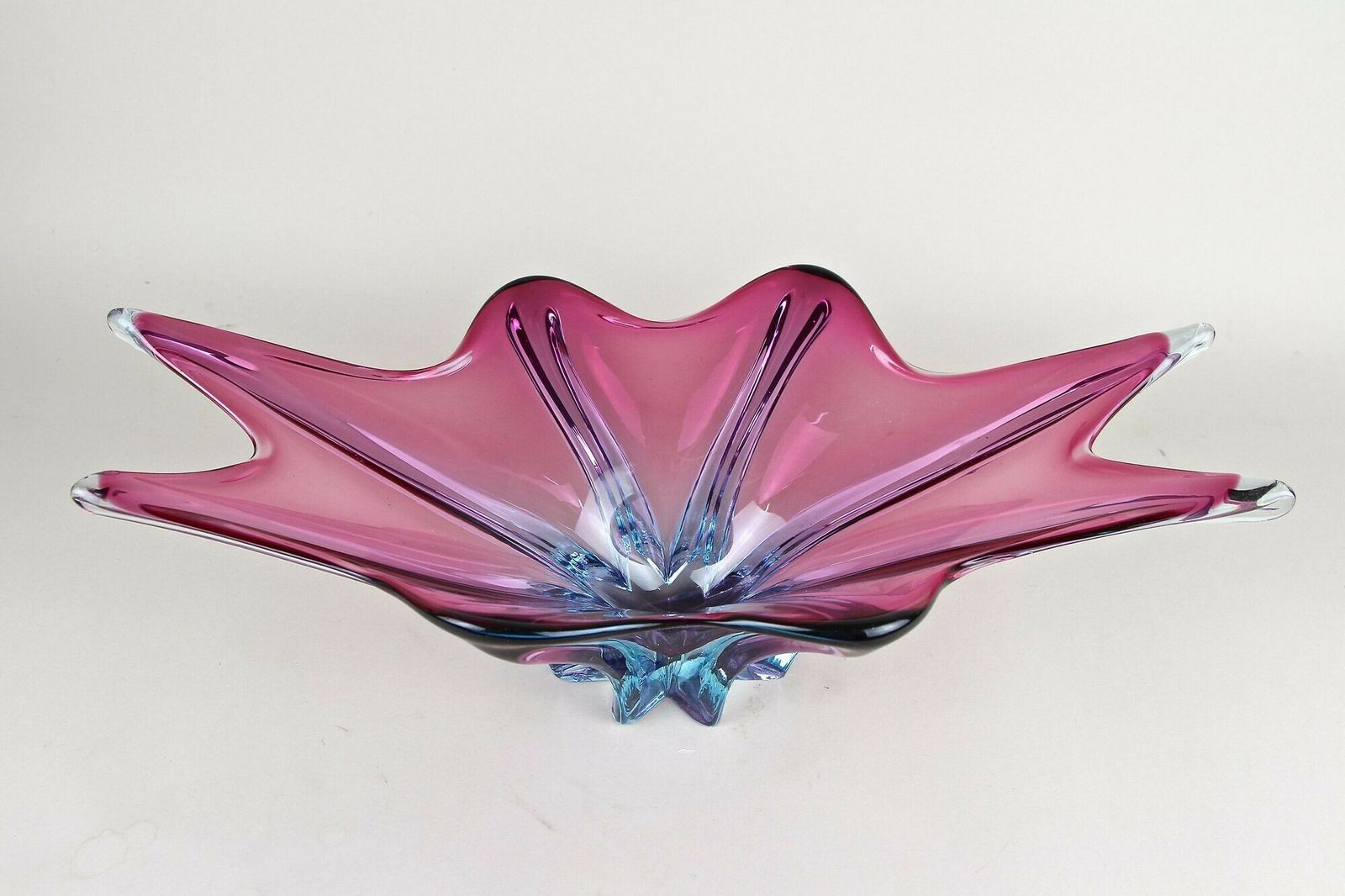 Mid Century Murano Glass Bowl, Purple/ Blue Tones, Italy Ca. 1960 photo for sale