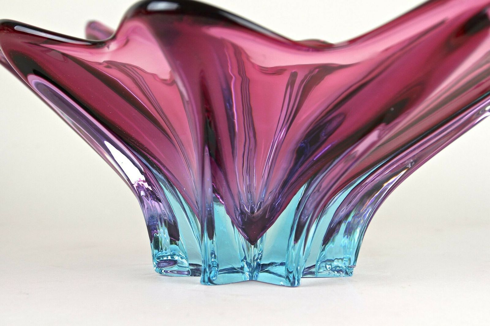 Mid Century Murano Glass Bowl, Purple/ Blue Tones, Italy Ca. 1960 photo 700.0