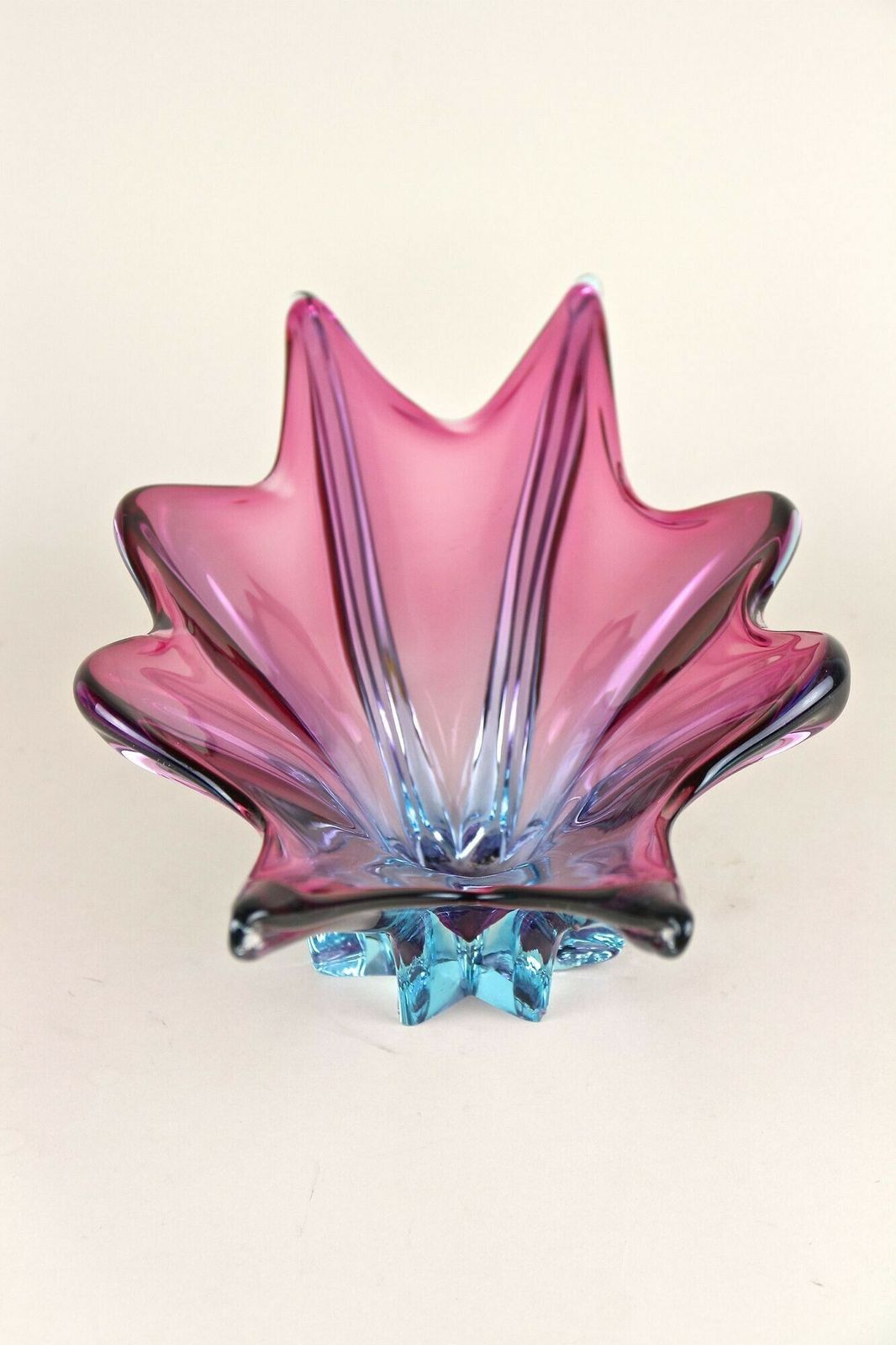 Mid Century Murano Glass Bowl, Purple/ Blue Tones, Italy Ca. 1960 photo vinterior