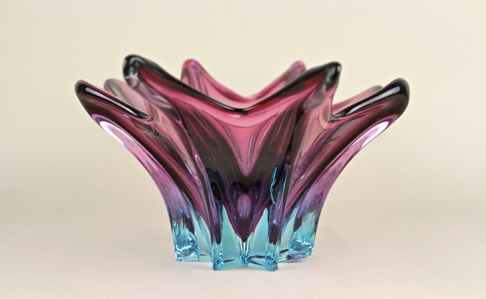 Mid Century Murano Glass Bowl, Purple/ Blue Tones, Italy Ca. 1960 photo buy