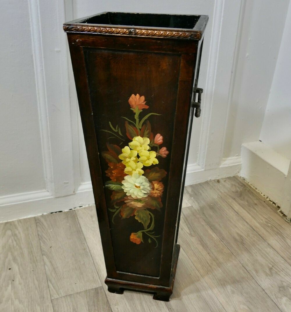Folk Art Painted Stick Stand, Umbrella Stand photo Home Decor