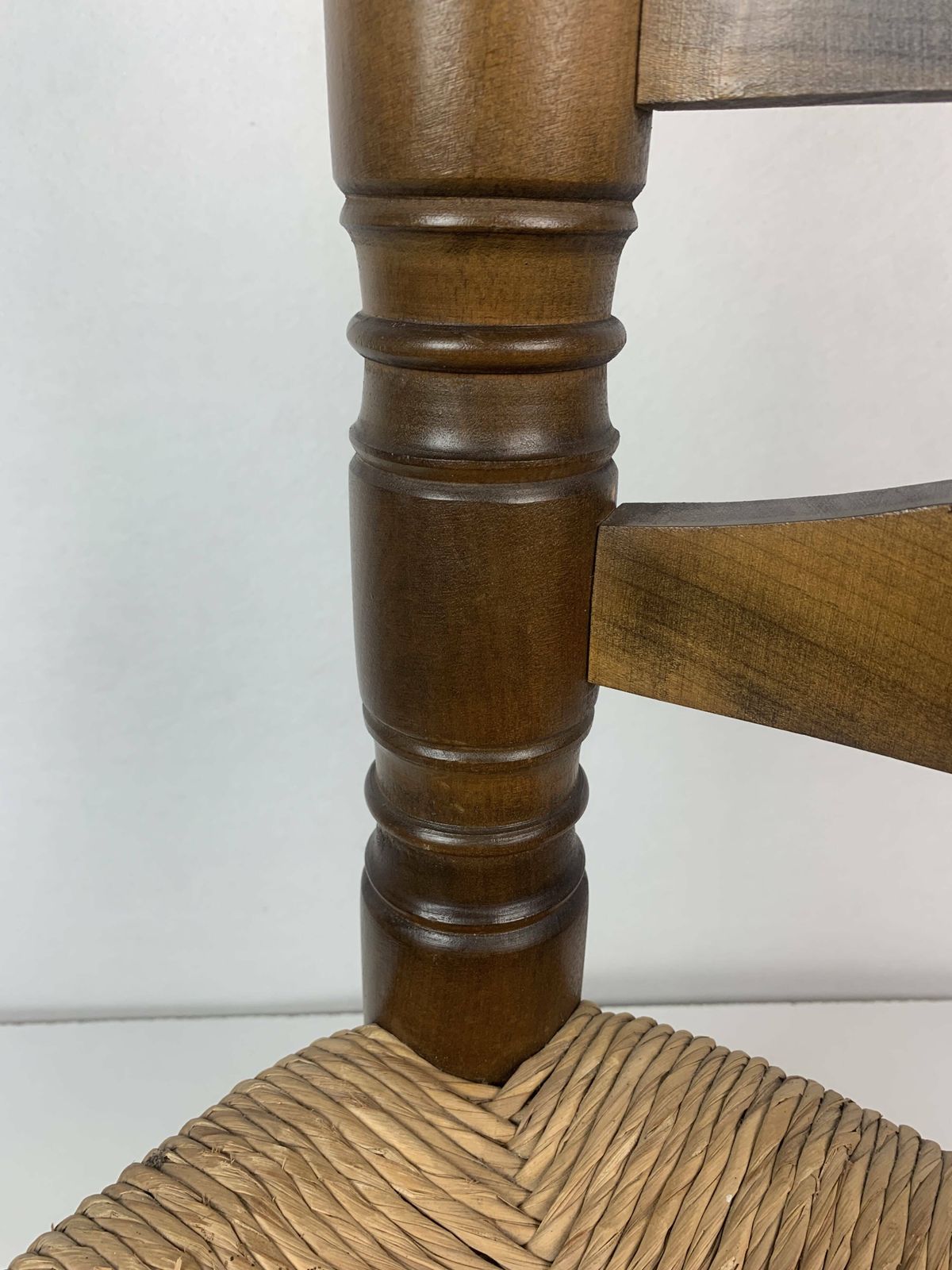 Wood Turned Bobbin Low Rush Chair In The Manner Of Charles Dudouyt, photo 602.0