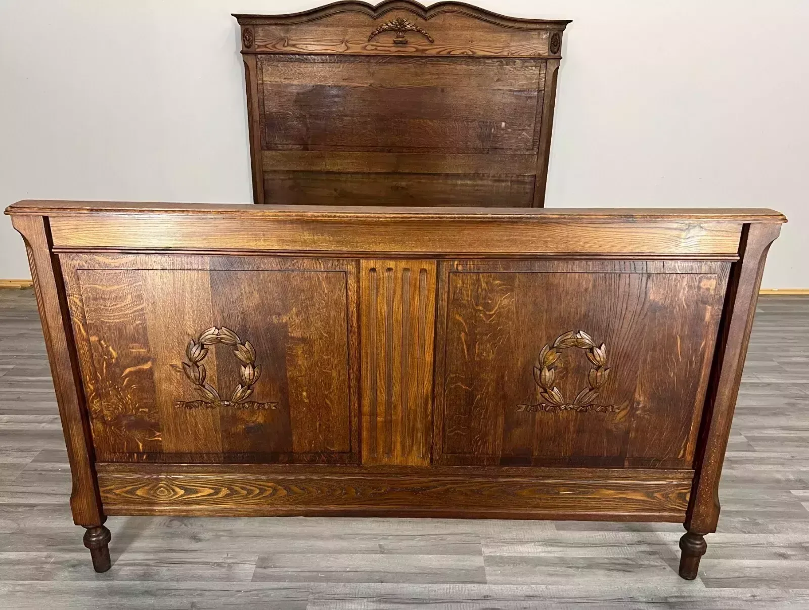 Amazing Rare Carved French Antique Double Bed photo furniture