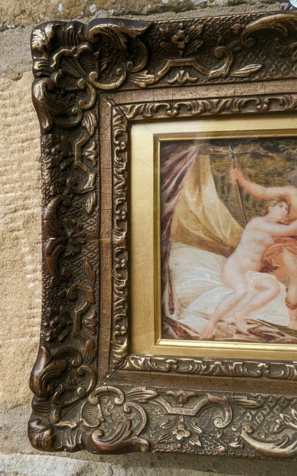 Antique Painting After Titian Venus And Adonis Gilt Frame photo Art