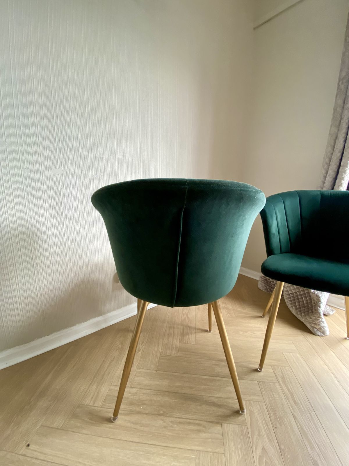 Modern Green Scallop Side, 2x Chair  Comfortable & Stylish Accent Seating photo Furniture