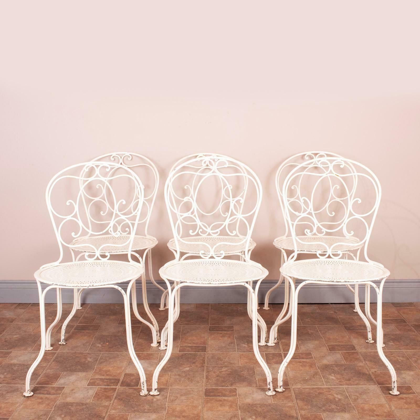 Set Of 6 Metal Garden Conservatory Bistro Chairs photo furniture