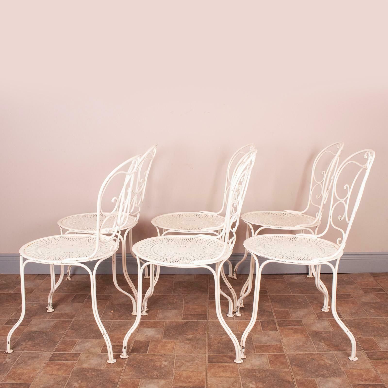 photo furniture Set Of 6 Metal Garden Conservatory Bistro Chairs
