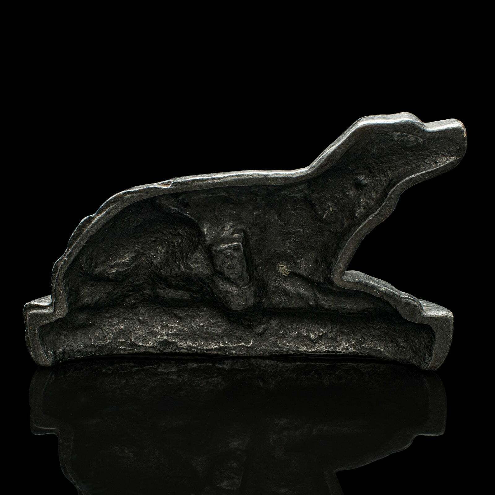 Small Antique Dog Door Stop, English, Cast Iron, Keeper, Retriever, Edwardian photo for sale
