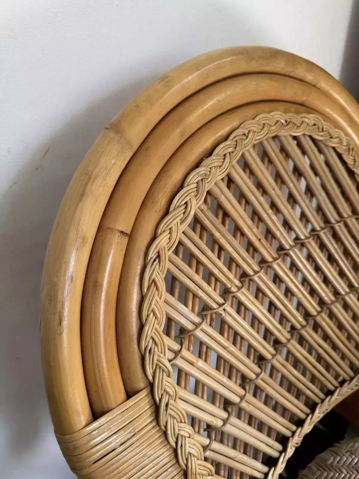 Vintage Retro Mid Century Bamboo Cane Chair photo Furniture