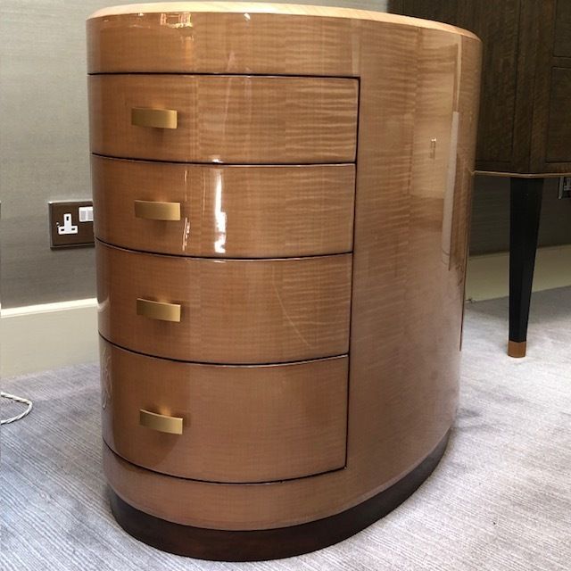 Oval Bedside Chests, Sycamore, Contemporary photo 4850.0
