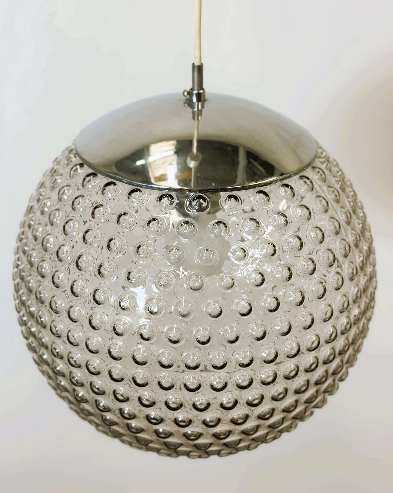 Rare Designer Glass Space Age Pendant Lamp By Rolf Krüger For Staff, Germany, 1970s photo Lighting